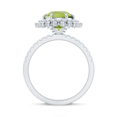Certified Real 2 Carat Peridot Statement Engagement Ring