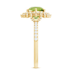 Certified Real 2 Carat Peridot Statement Engagement Ring