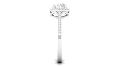 2.5 CT Oval Simulated Diamond East West Halo Engagement Ring