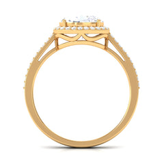 2.5 CT Oval Simulated Diamond East West Halo Engagement Ring