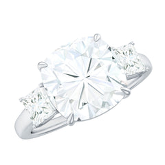 Cushion Moissanite Huge Engagement Ring