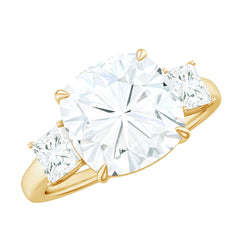 Cushion Moissanite Huge Engagement Ring