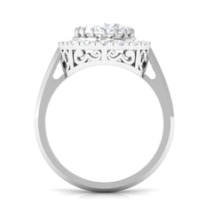 4.75 CT Vintage Style Oval Simulated Diamond Halo Engagement Ring