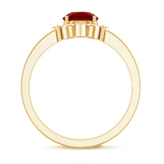 Art Deco Style Lab Created Ruby Solitaire Engagement Ring