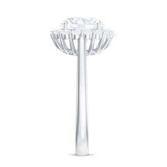 3 CT Round Shape Simulated Diamond Simple Halo Ring
