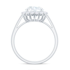 3 CT Round Shape Simulated Diamond Simple Halo Ring