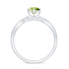Real 0.5 Carat Peridot Infinity Promise Ring with Diamond