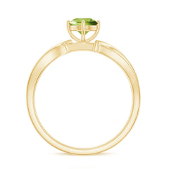 Real 0.5 Carat Peridot Infinity Promise Ring with Diamond