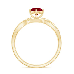 Infinity Shank Ruby Solitaire Engagement Ring with Diamond