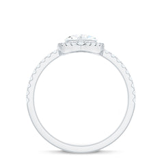 Pear Shaped Simulated Diamond Halo Engagement Ring