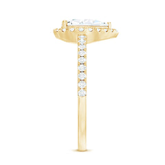 Pear Shaped Simulated Diamond Halo Engagement Ring