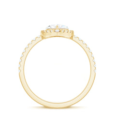 Pear Shaped Simulated Diamond Halo Engagement Ring