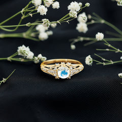 Vintage Inspired Moonstone Engagement Ring with Diamond