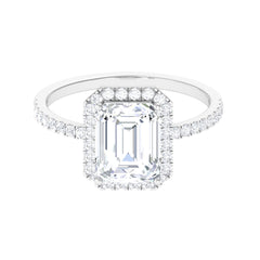 5.5 CT Octagon Zircon Halo Engagement Ring in Gold