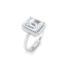 5.5 CT Octagon Zircon Halo Engagement Ring in Gold