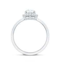Brilliant Cut Moissanite Oblong Engagement Ring With Certificate