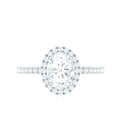 Brilliant Cut Moissanite Oblong Engagement Ring With Certificate