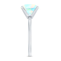 Classic 8mm Solitaire Ethiopian Opal October Birthstone Engagement Ring