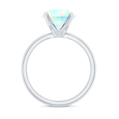 Classic 8mm Solitaire Ethiopian Opal October Birthstone Engagement Ring