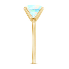 Classic 8mm Solitaire Ethiopian Opal October Birthstone Engagement Ring
