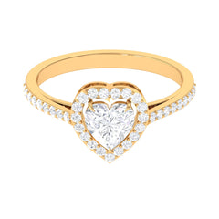 1.50 CT Heart Shape Cubic Zirconia Engagement Ring with Accent