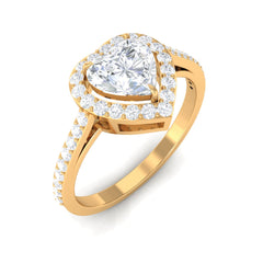 1.50 CT Heart Shape Cubic Zirconia Engagement Ring with Accent