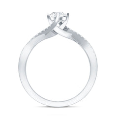Round Cut Moissanite Infinity Engagement Ring for Her