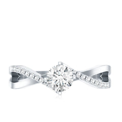 Round Cut Moissanite Infinity Engagement Ring for Her