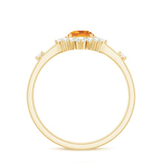 Classic Citrine Engagement Ring with Diamond Halo