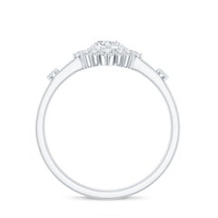 Round Moissanite Engagement Ring with Halo
