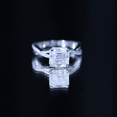 3.50 CT Asscher Cut Zircon Solitaire Engagement Ring in Infinity Shank