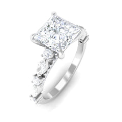 Zircon Designer Solitaire Engagement Ring in Gold