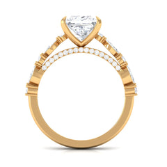 Zircon Designer Solitaire Engagement Ring in Gold