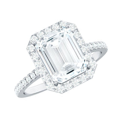 4.75 CT Octagon Cut Zircon Classic Engagement Ring