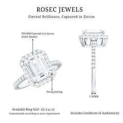 4.75 CT Octagon Cut Zircon Classic Engagement Ring