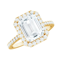 4.75 CT Octagon Cut Zircon Classic Engagement Ring