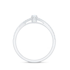 Minimal Split Shank Oval Simulated Diamond Engagement Ring
