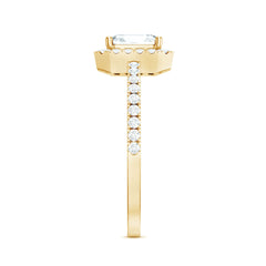 2.25 CT Asscher Cut Zircon Halo Engagement Ring in Gold