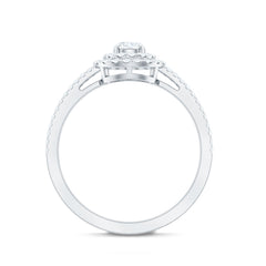 1 CT Round Cubic Zirconia Double Halo Engagement Ring