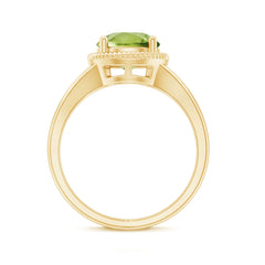 Natural 2 Carat Peridot Solitaire Engagement Ring with Split Shank