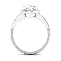 2 CT Round Cubic Zirconia Solitaire Gold Ring in Split Shank