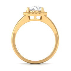 2 CT Round Cubic Zirconia Solitaire Gold Ring in Split Shank