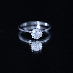 1 CT Simulated Diamond Solitaire Ring in Lotus Basket Setting