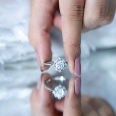 Vintage Inspired Zircon Engagement Ring in Gold