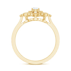 Certified Moissanite Antique Looking Engagement Ring for Women