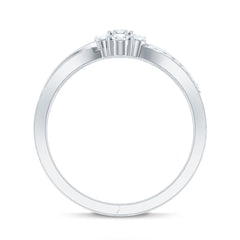 Certified Moissanite Flower Engagement Ring in Infinity Shank