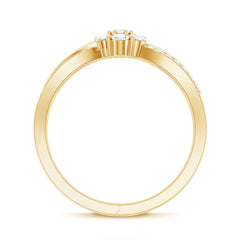 Certified Moissanite Flower Engagement Ring in Infinity Shank
