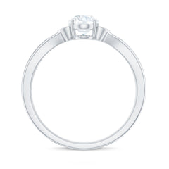 Oval Moissanite Solitaire Engagement Ring with Certificate