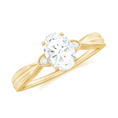 Oval Moissanite Solitaire Engagement Ring with Certificate