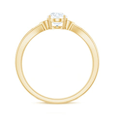 Oval Moissanite Solitaire Engagement Ring with Certificate